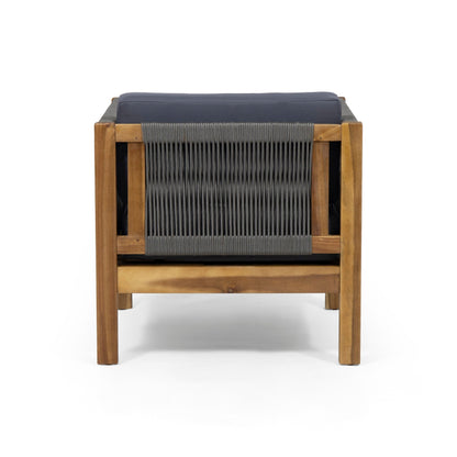 Laurel Acacia Wood and Rope Outdoor Club Chair by Christopher Knight Home