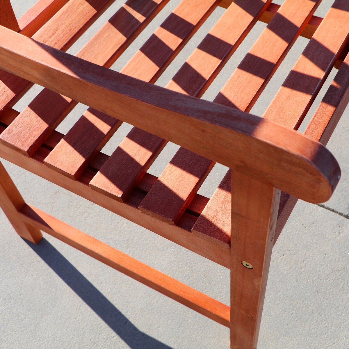 Lazarus 5-Piece Reddish Brown Tropical Wood Patio Table and Armchair Dining Set