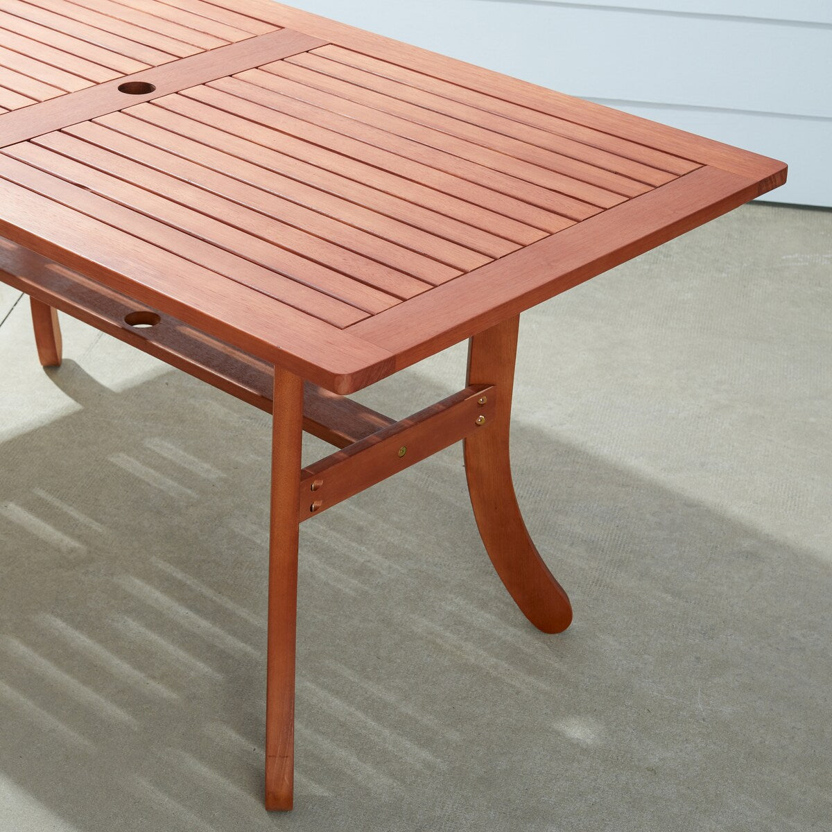 Lazarus 5-Piece Reddish Brown Tropical Wood Patio Table and Armchair Dining Set