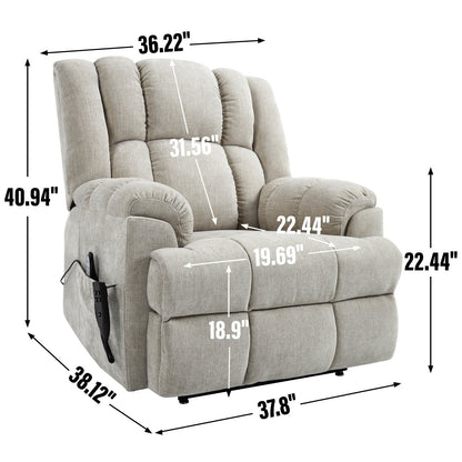 Lazy Boy Dual Motor Power Lift Chenille Recliner w/Massage and Heat  Power-Remote