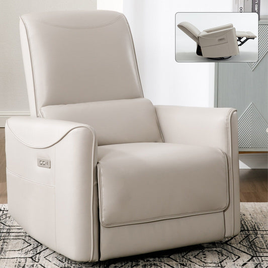 Lazy Boy Swivel and Rocker Power Recliner Chair, Lving Room Single Sofa with USB and Type-C Ports, Heavy Duty Motion Mechanism