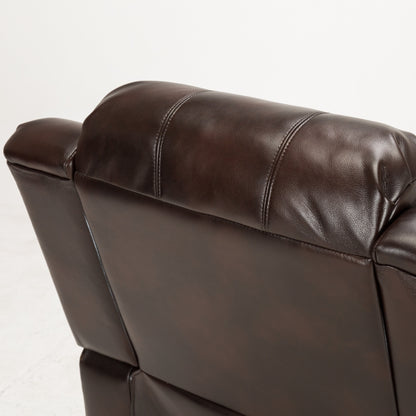 Leather Gel Glider Recliner with Sturdy Wood Frame  Heavy Duty Steel Mechanism