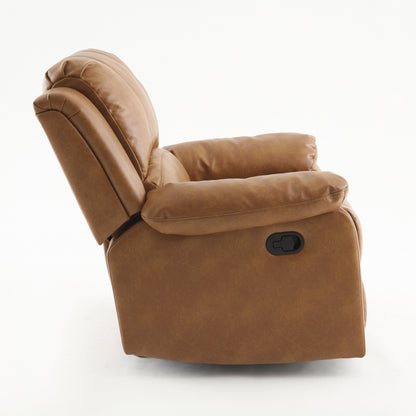 Leather Gel Glider Recliner with Sturdy Wood Frame  Heavy Duty Steel Mechanism