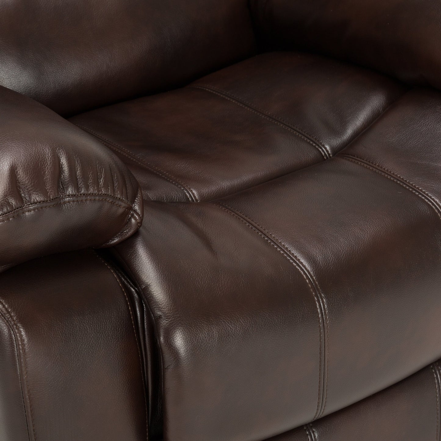 Leather Gel Glider Recliner with Sturdy Wood Frame  Heavy Duty Steel Mechanism