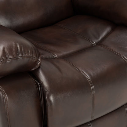Leather Gel Glider Recliner with Sturdy Wood Frame  Heavy Duty Steel Mechanism