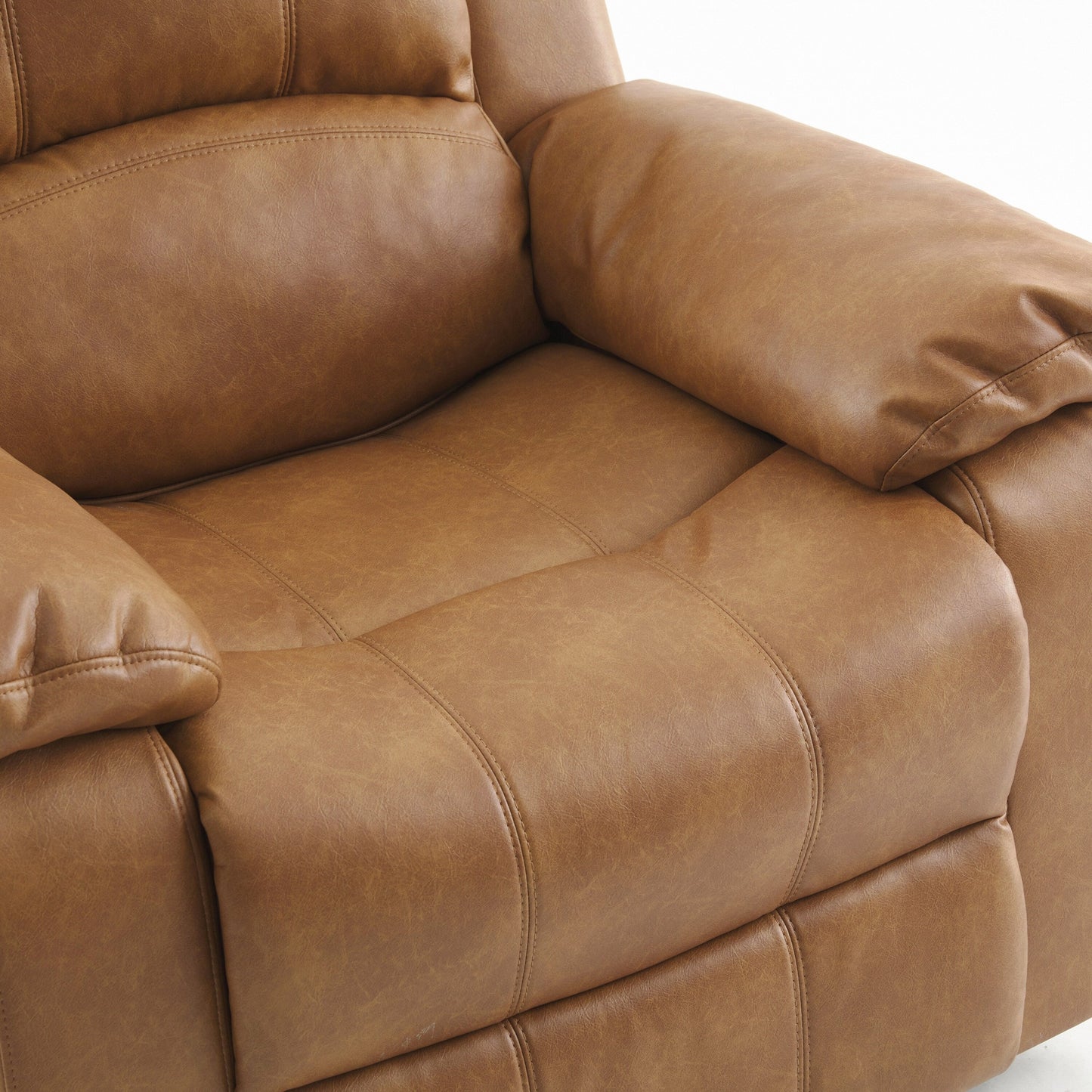 Leather Gel Glider Recliner with Sturdy Wood Frame  Heavy Duty Steel Mechanism