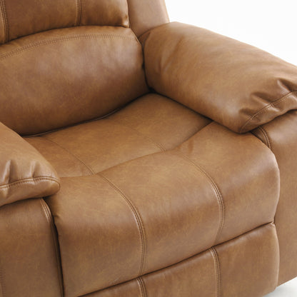 Leather Gel Glider Recliner with Sturdy Wood Frame  Heavy Duty Steel Mechanism