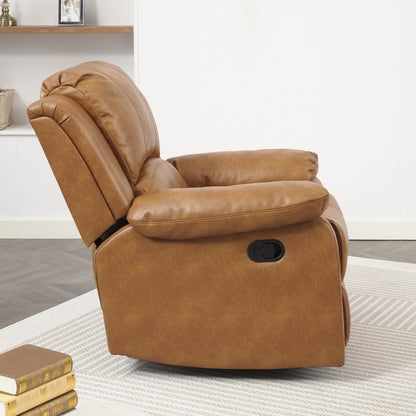 Leather Gel Glider Recliner with Sturdy Wood Frame  Heavy Duty Steel Mechanism