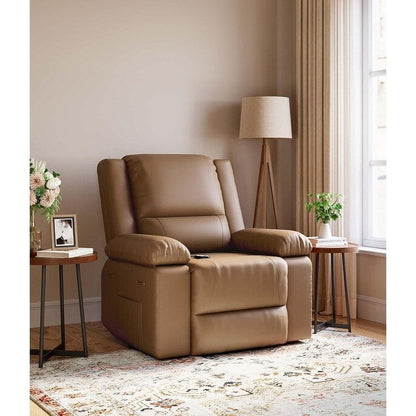 Leather Power Lift Recliner with Heat & Massage