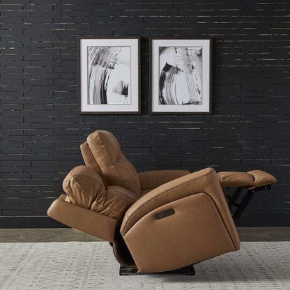 Liberty Furniture Bennett Power Reclining Sofa Butternut Brown Leather - Width 89 x Depth 39 x Height 41
