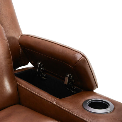 Liberty Furniture Caswell Power Recliner Chestnut Leather