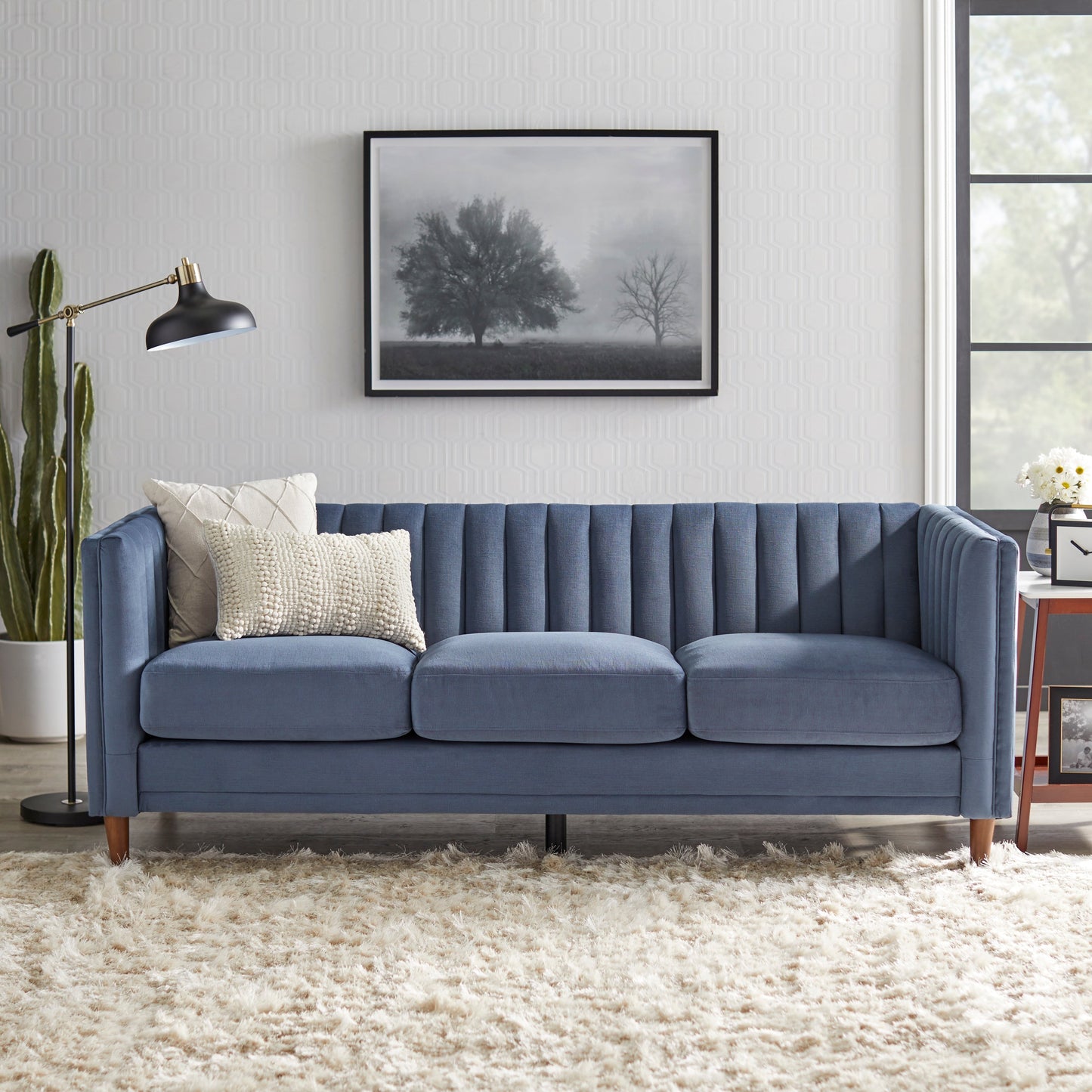 Lifestorey Paxton Channel Back Tuxedo Sofa