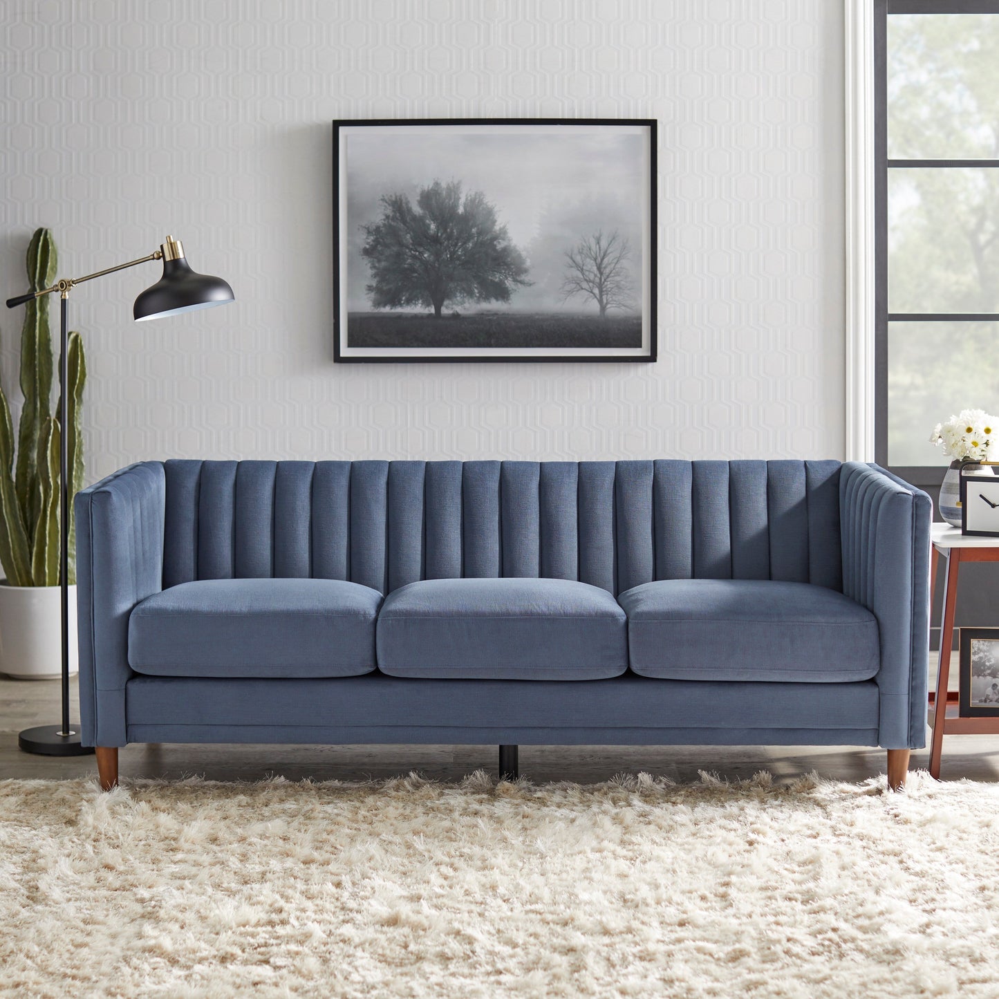 Lifestorey Paxton Channel Back Tuxedo Sofa