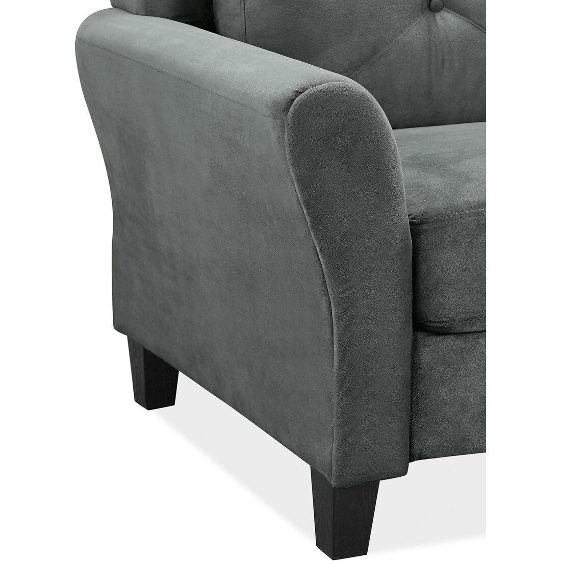 Lifestyle Solutions Harrington Sofa - Modern Grey & Dark Grey Two-Tone Upholstered Loveseat for Living Room