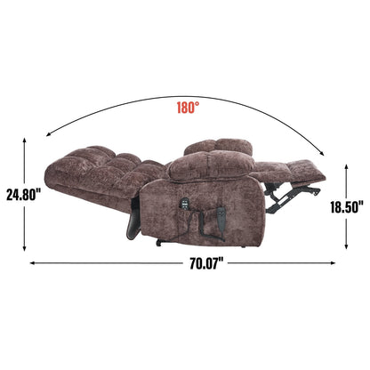 Lift Recliner Chair Heat Massage Dual Motor Infinite Position Large Electric Power Lift Recliners with Power-Remote
