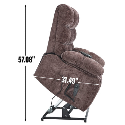 Lift Recliner Chair Heat Massage Dual Motor Infinite Position Large Electric Power Lift Recliners with Power-Remote