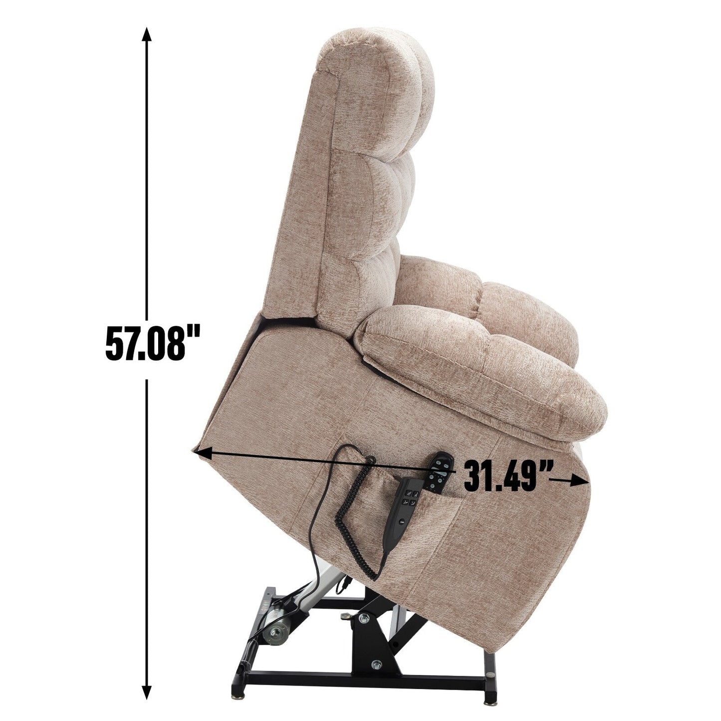 Lift Recliner Chair Heat Massage Dual Motor Infinite Position Up to 350 LBS Large Electric Power Lift Recliners