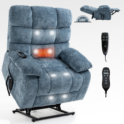 Lift Recliner Chair Heat Massage Dual Motor Infinite Position
