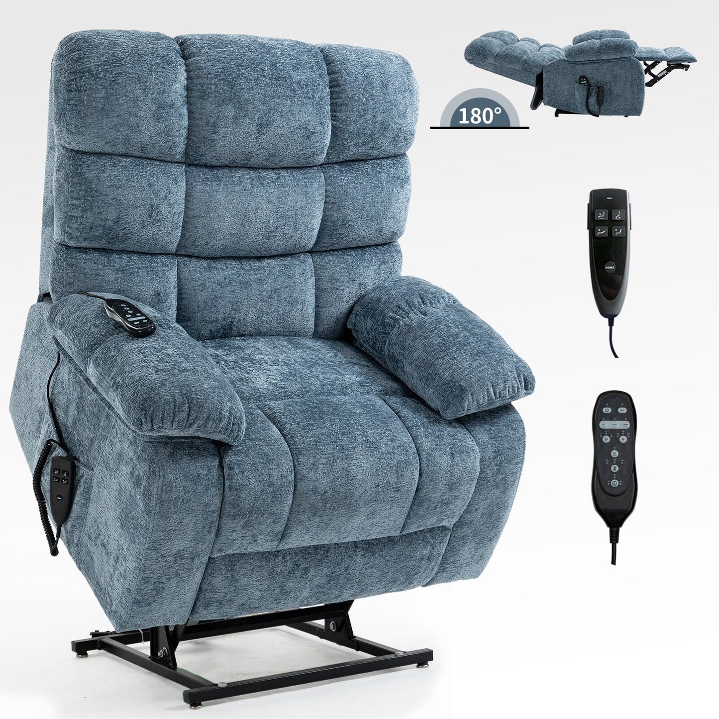 Lift Recliner Chair Heat Massage Dual Motor Infinite Position