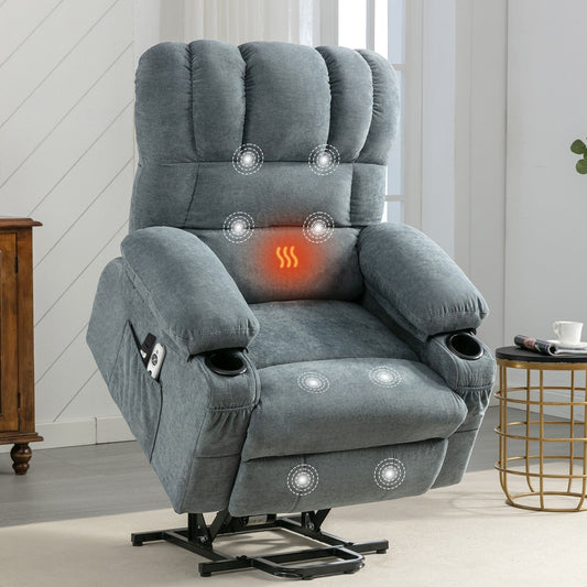 Lift Recliner Chair with Massage & Heat, USB & Remote