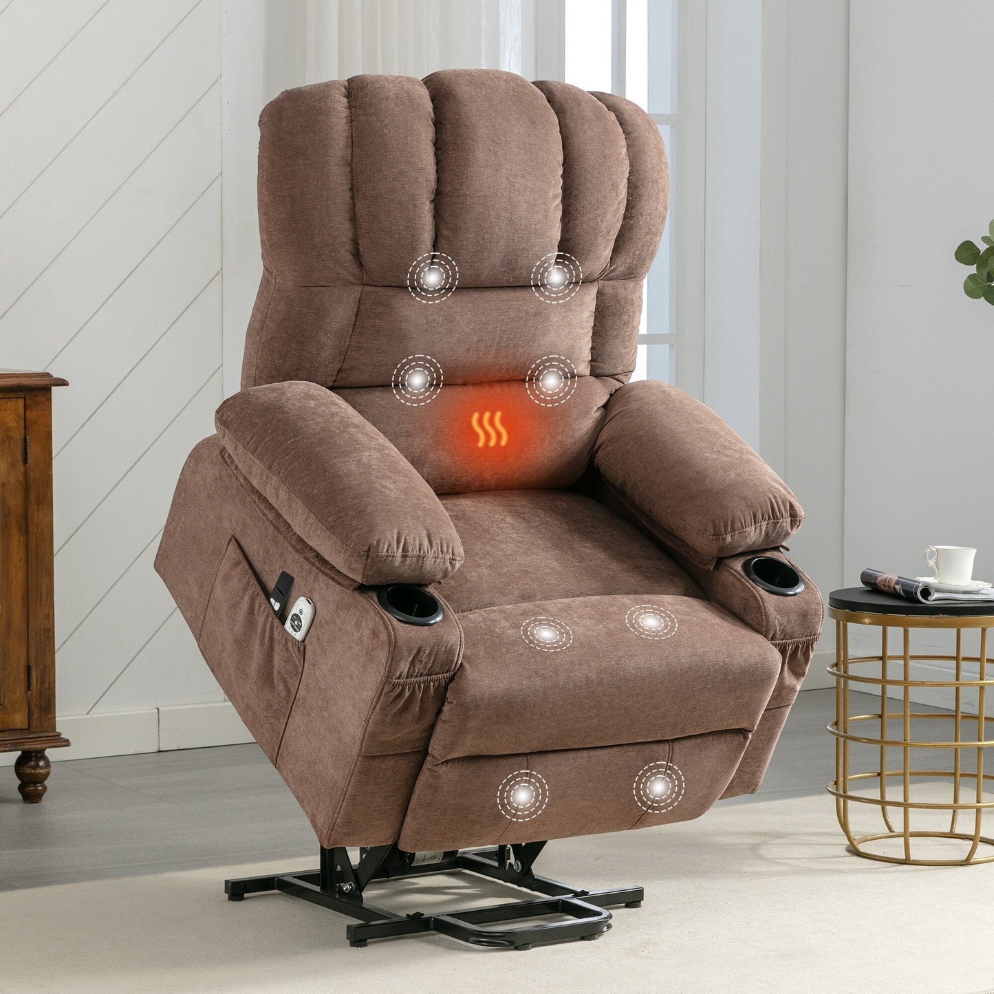 Lift Recliner Chair with Massage & Heat, USB & Remote