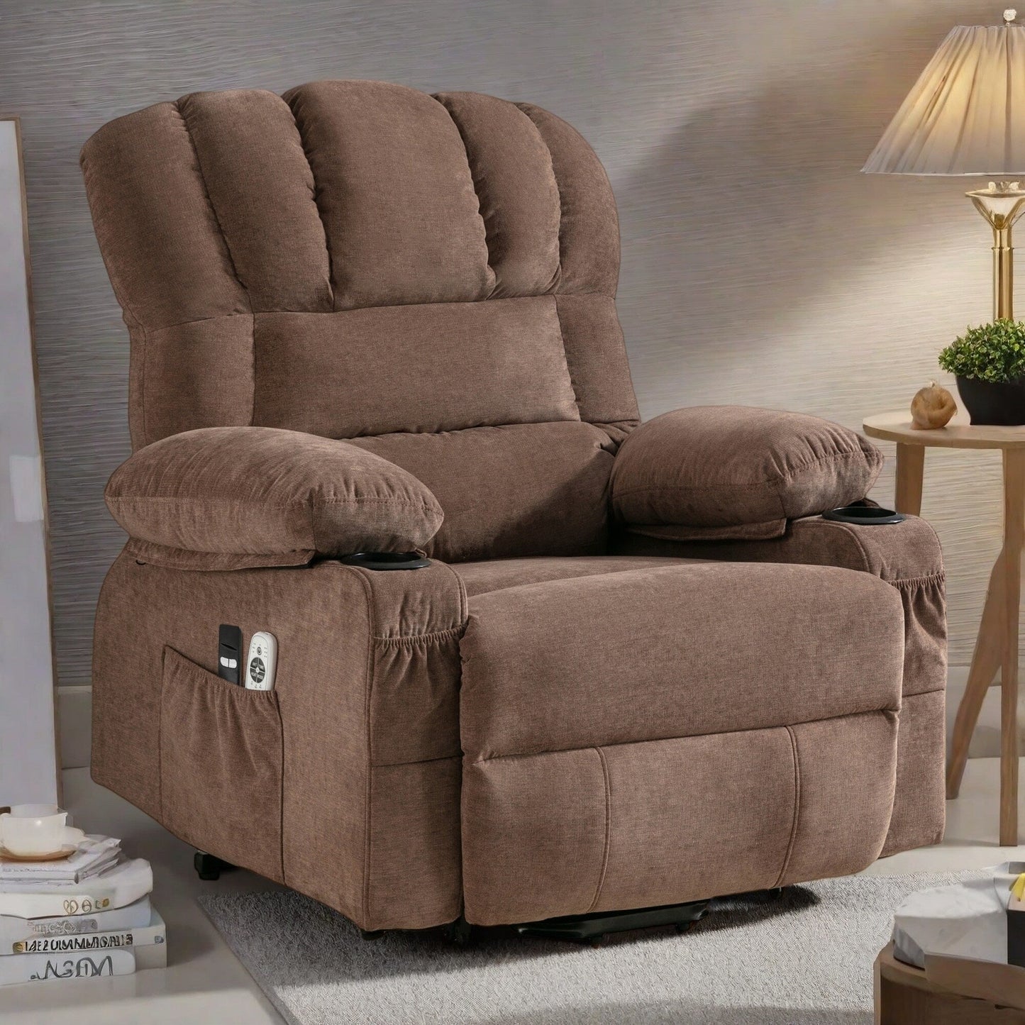 Lift Recliner Chair with Massage and Heat - Remote Control, USB Port, 8-Point Vibration