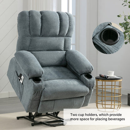 Lift Recliner Chair with Massage and Heat - Remote Control, USB Port, 8-Point Vibration