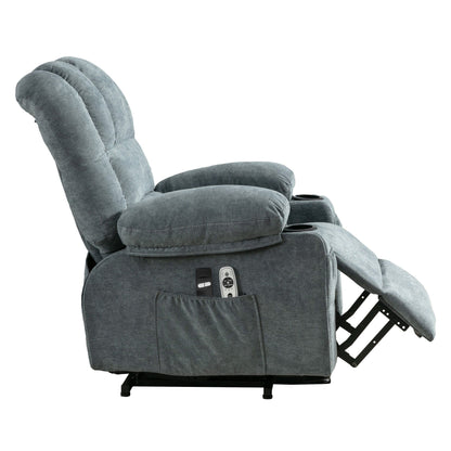Lift Recliner Chair with Massage and Heat - Remote Control, USB Port, 8-Point Vibration