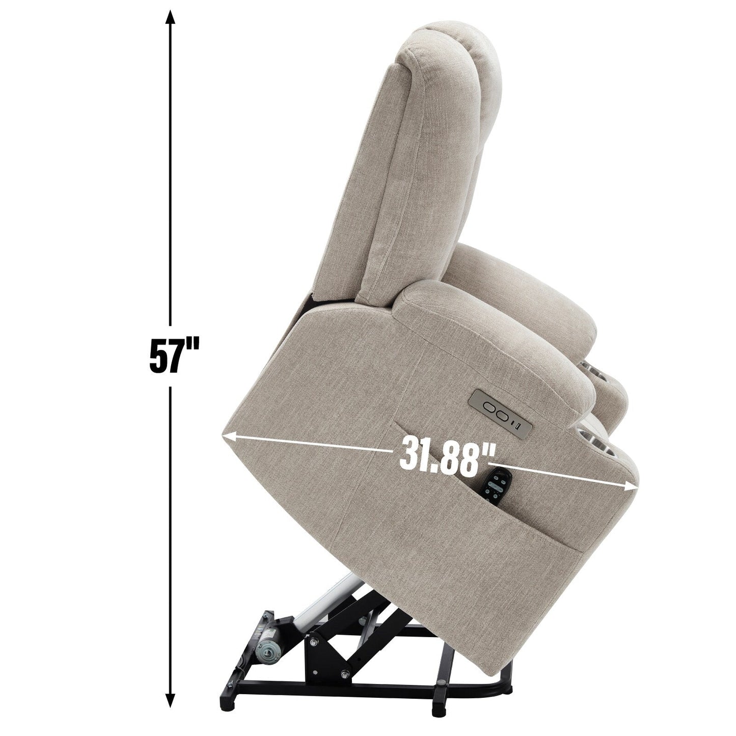 Lift Recliner Chair with Massage and Heat for Elderly, Overstuffed Wide Recliners, Heavy Duty Motion Mechanism with USB