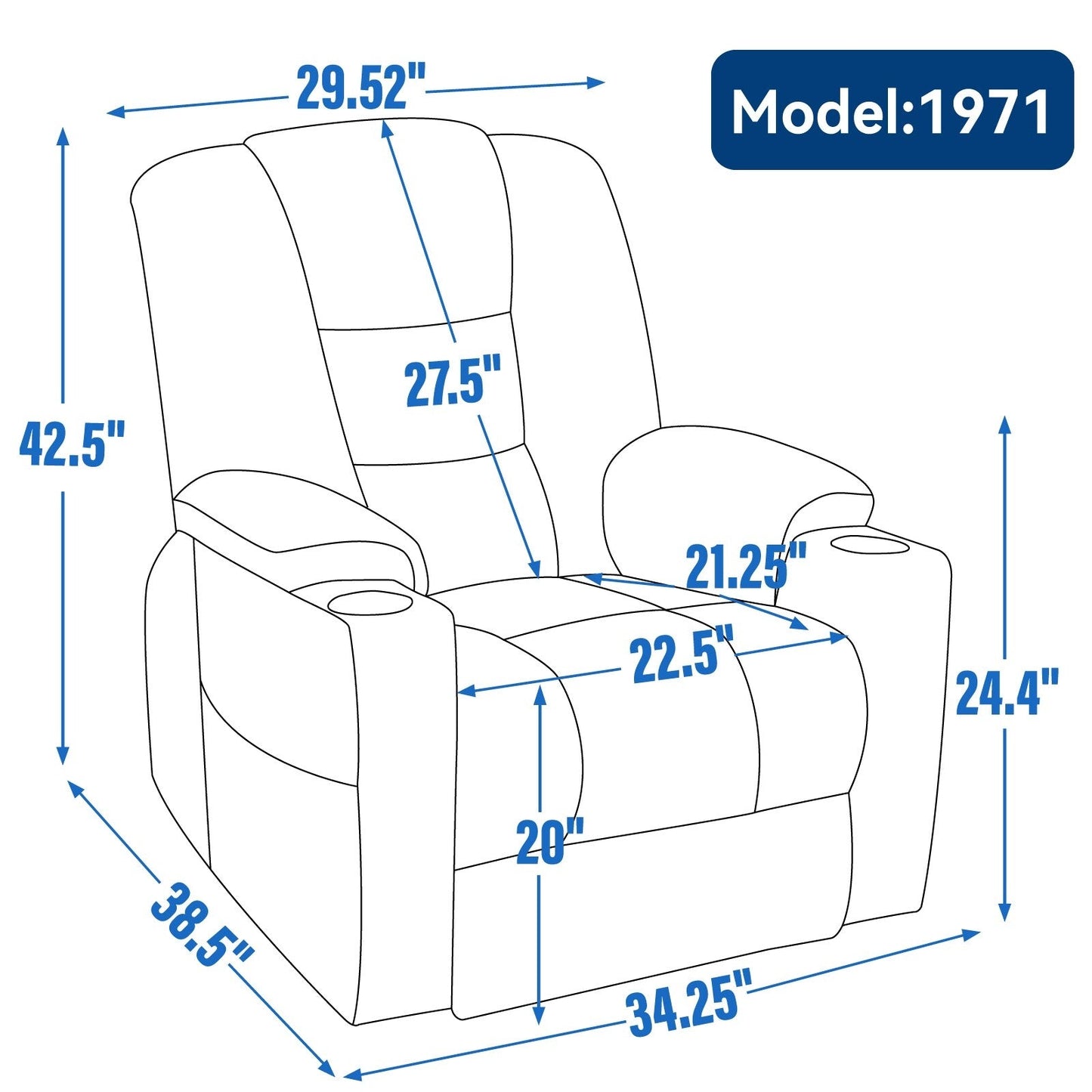 Lift Recliner Chair with Massage and Heat for Elderly, Overstuffed Wide Recliners, Heavy Duty Motion Mechanism with USB