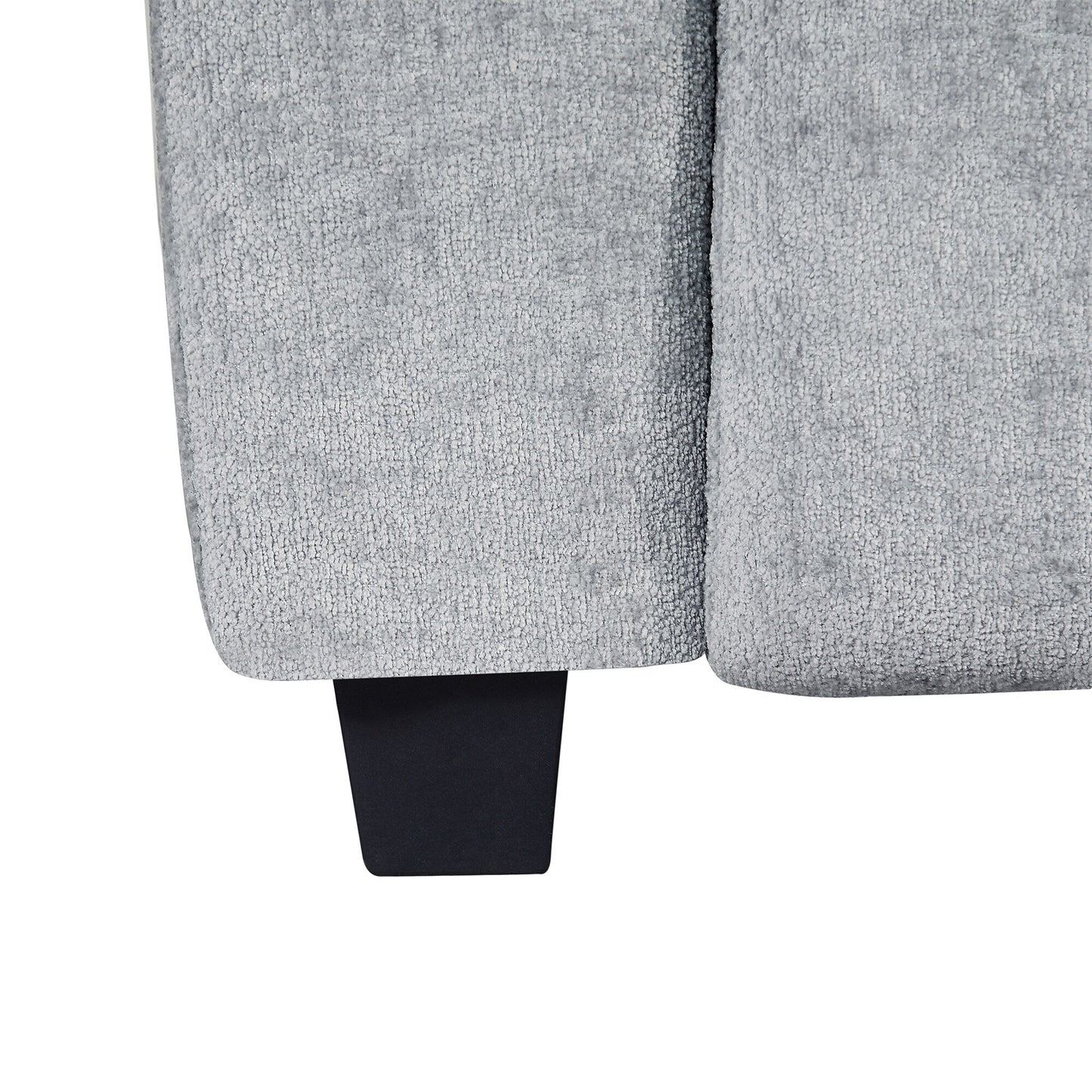 Light Gray Chenille Upholstered 3-seater Sofa with Plastic Legs