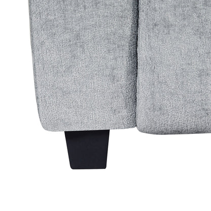 Light Gray Chenille Upholstered 3-seater Sofa with Plastic Legs