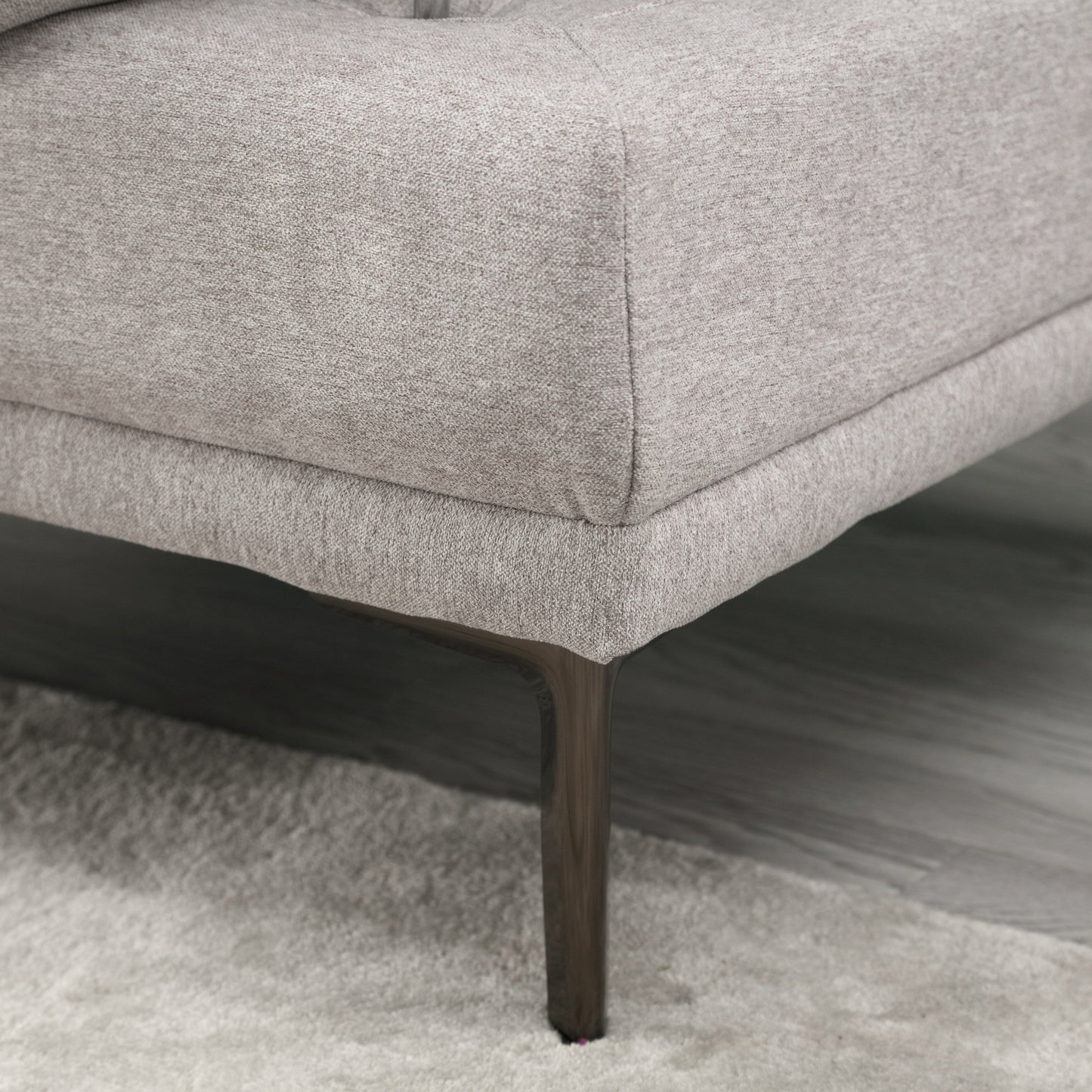 Light Gray Linen Loveseat Sofa with Adjustable Armrests