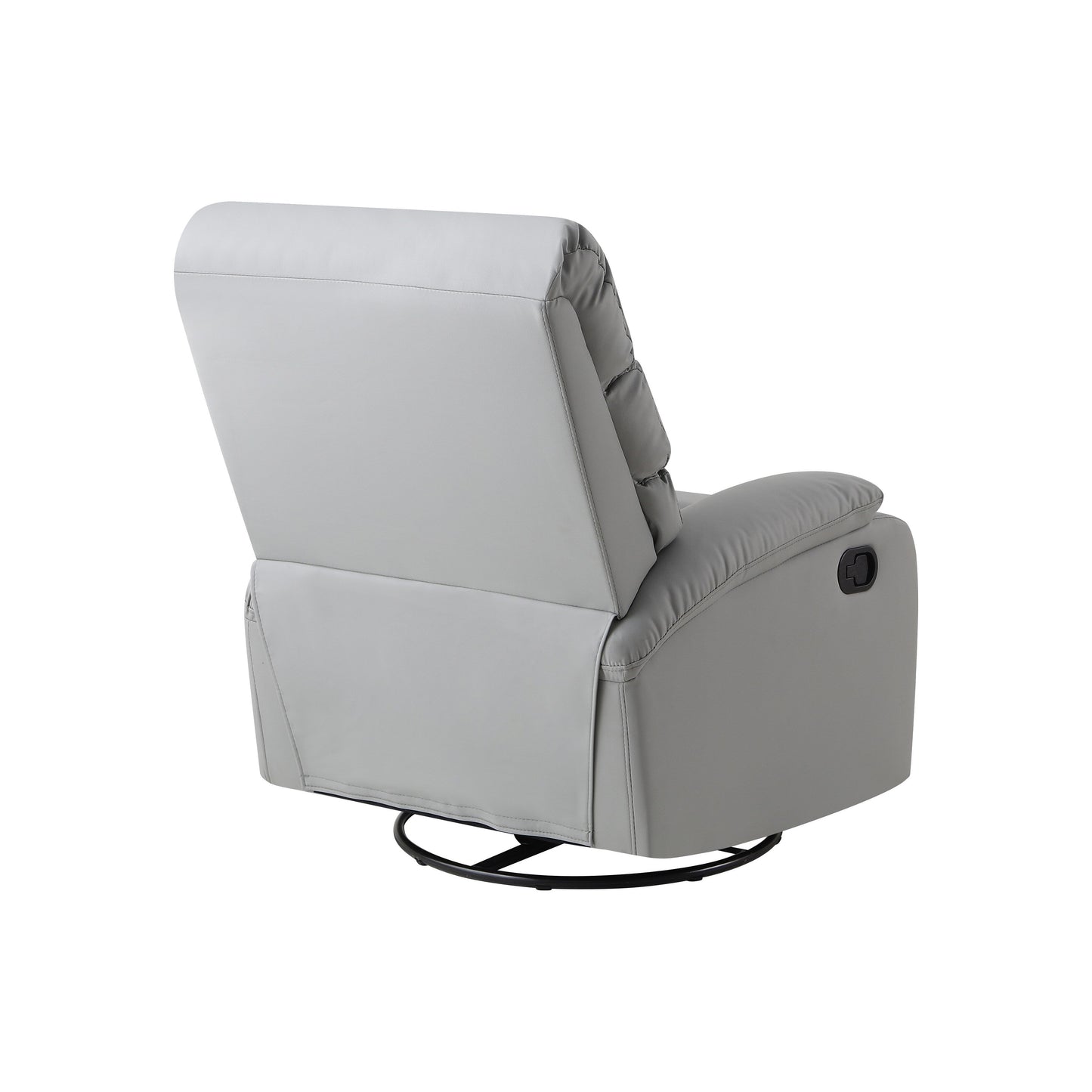 Light Gray PU Leather 360Â° Swivel Rocker Manual Recliner with Foot Anti Dirty Protection, Cat Scratch-resistant Fabric