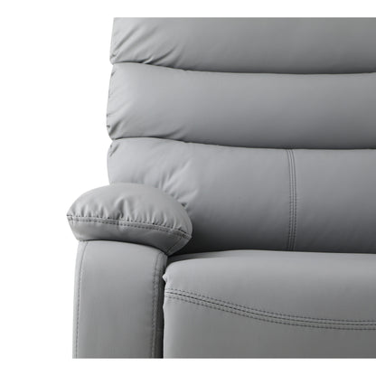 Light Gray PU Leather 360Â° Swivel Rocker Manual Recliner with Foot Anti Dirty Protection, Cat Scratch-resistant Fabric