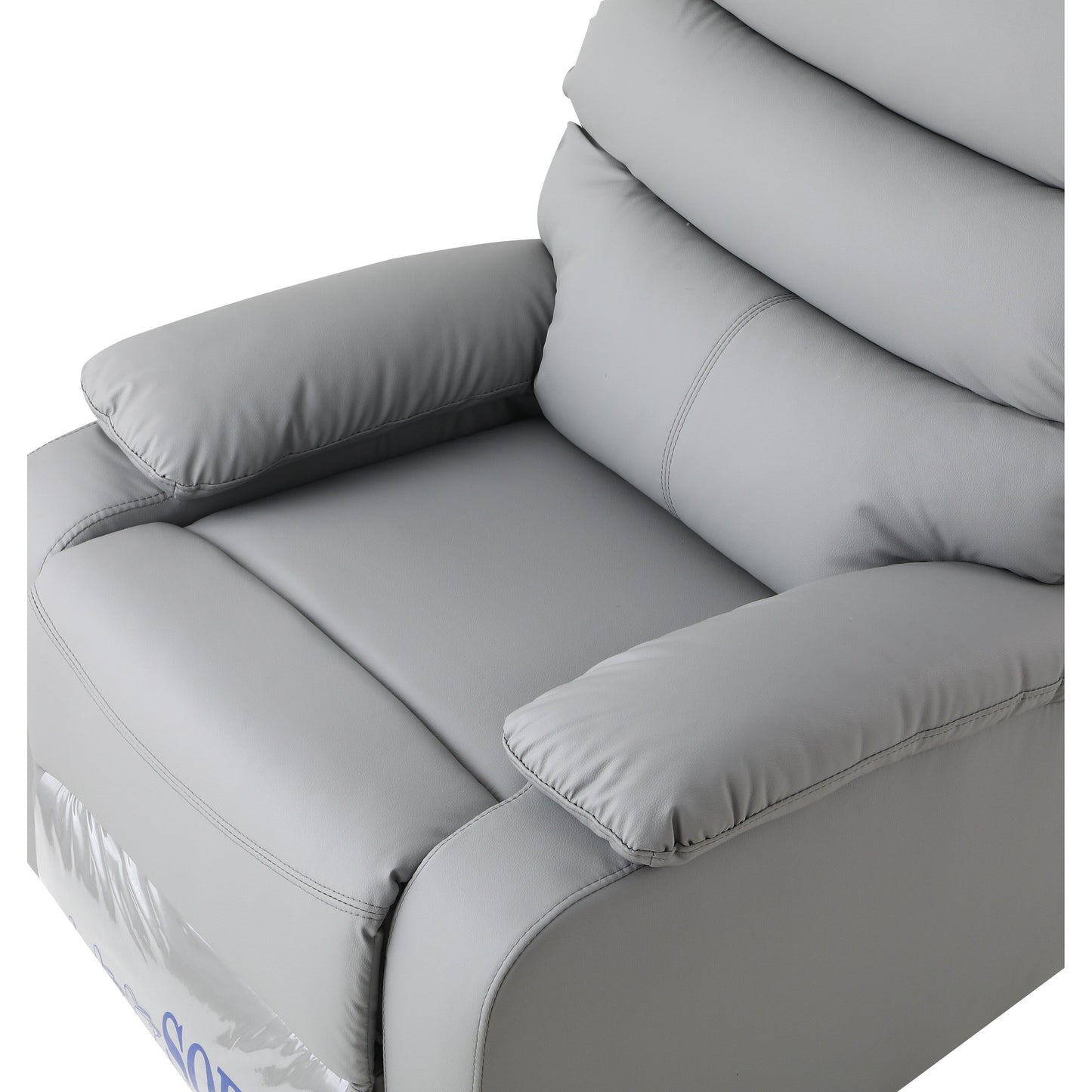 Light Gray PU Leather 360Â° Swivel Rocker Manual Recliner with Foot Anti Dirty Protection, Cat Scratch-resistant Fabric