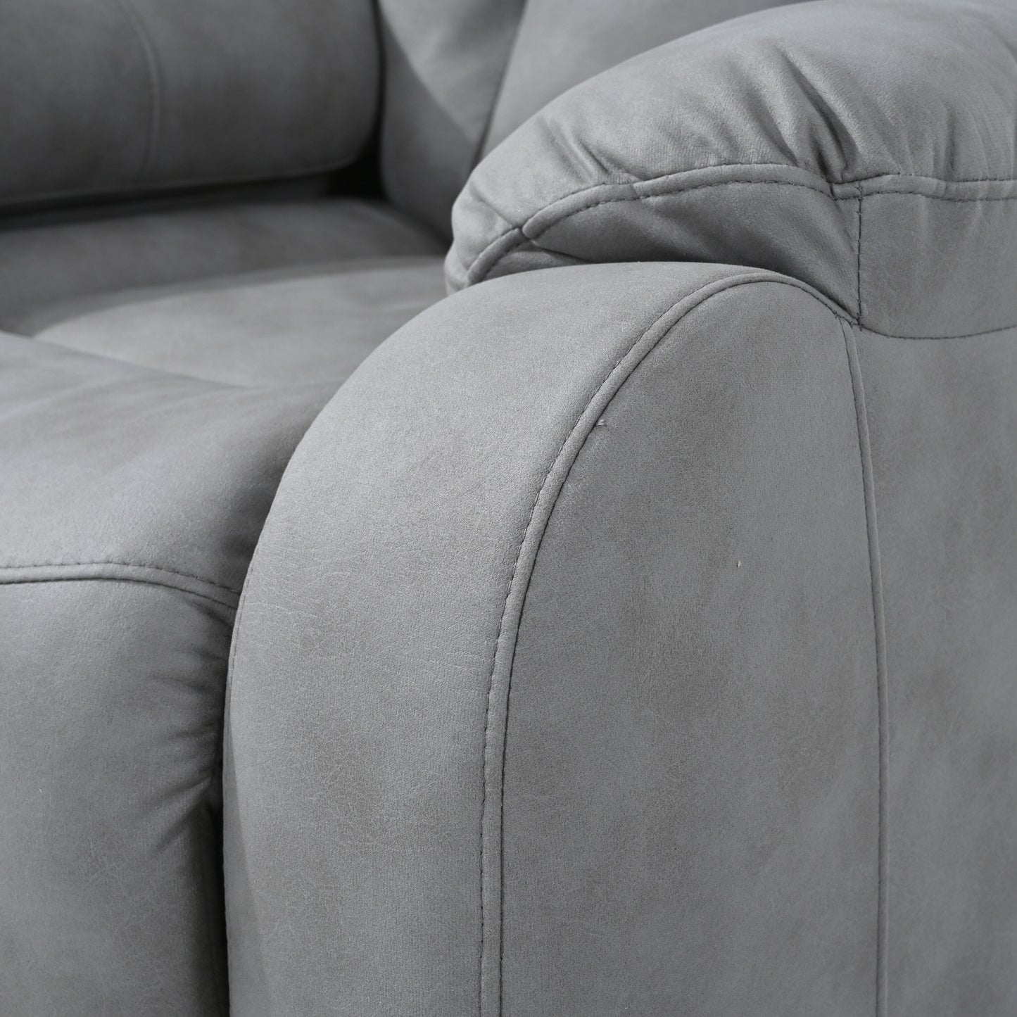 Light Gray Polyester Upholstered Power Lift Recliner for Elderly with Side Pocket, Pillow Top Arms, and Remote Control