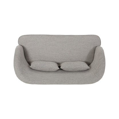 Light Grey 49.5 Upholstered Loveseat Sofa with Polished Hairpin Legs for Living Room
