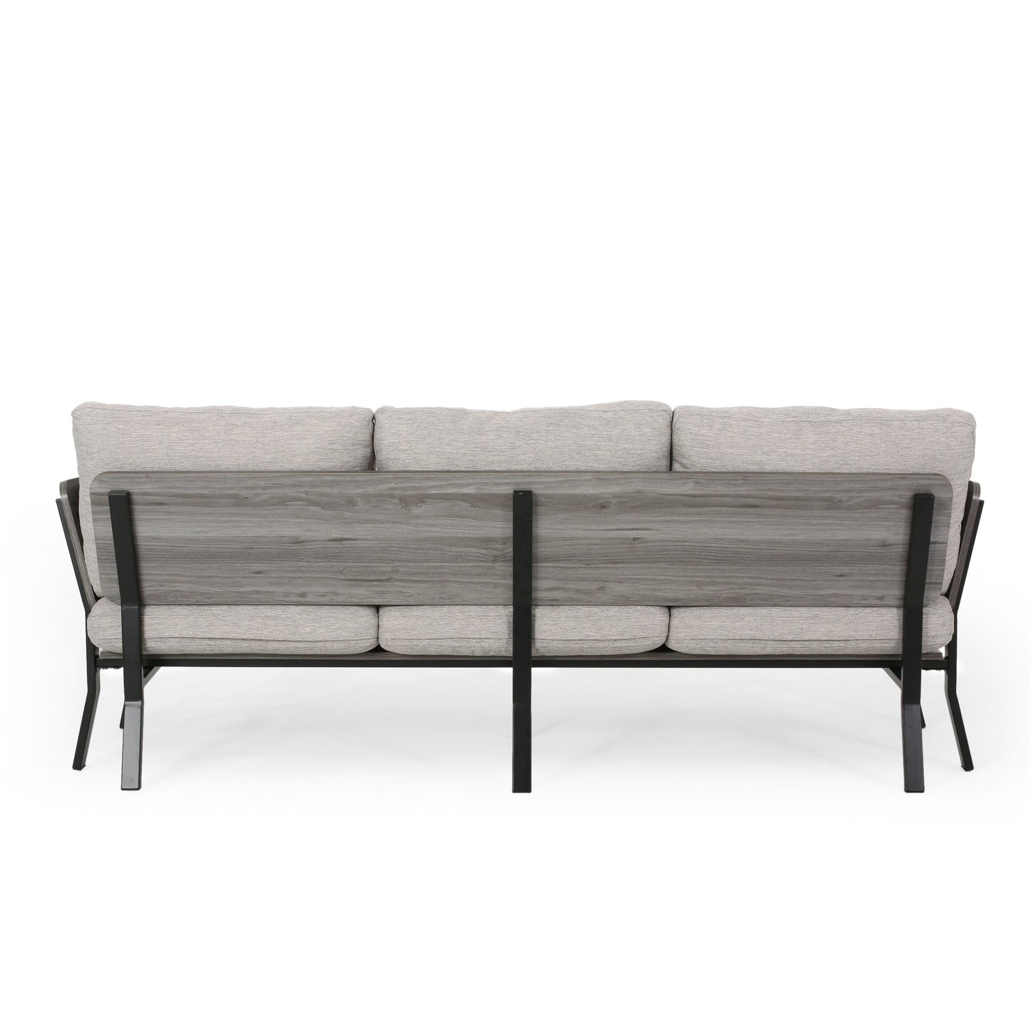 Light Grey Flared Arms 3-seater Sofa with Pillows