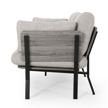 Light Grey Modern 80.25 3-seater Flared Arms Sofa with Pillows and Wood Legs for Living Room