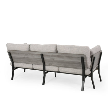 Light Grey Modern 80.25 3-seater Flared Arms Sofa with Pillows and Wood Legs for Living Room