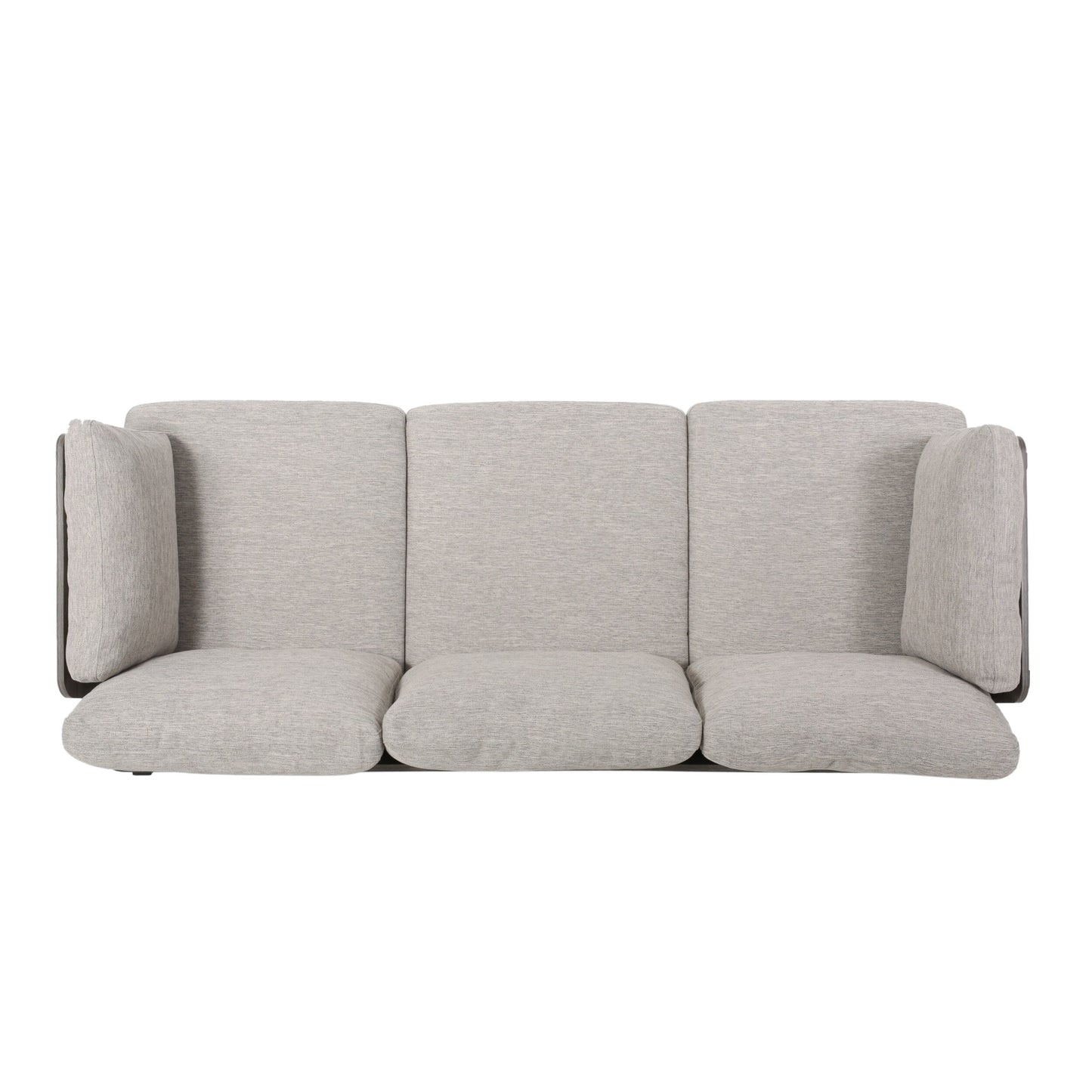 Light Grey Modern 80.25 3-seater Flared Arms Sofa with Pillows and Wood Legs for Living Room