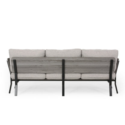 Light Grey Modern 80.25 3-seater Flared Arms Sofa with Pillows and Wood Legs for Living Room