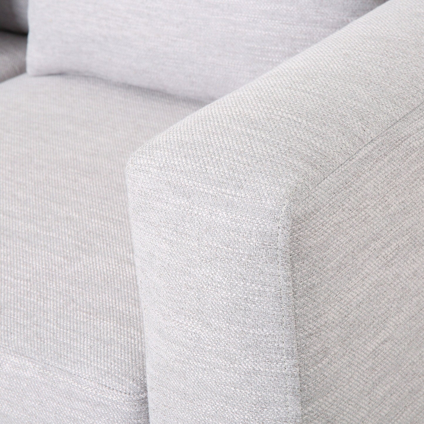Light Grey Modern 80 3-seater Sofa with Wood Legs and Matching Pillows for Living Room
