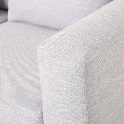 Light Grey Modern 80 3-seater Sofa with Wood Legs and Matching Pillows for Living Room