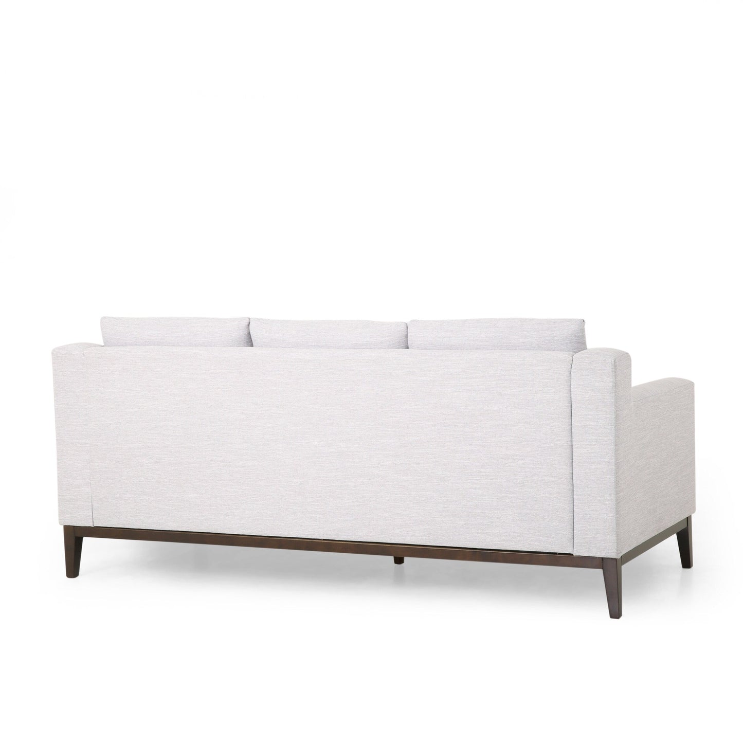 Light Grey Modern 80 3-seater Sofa with Wood Legs and Matching Pillows for Living Room