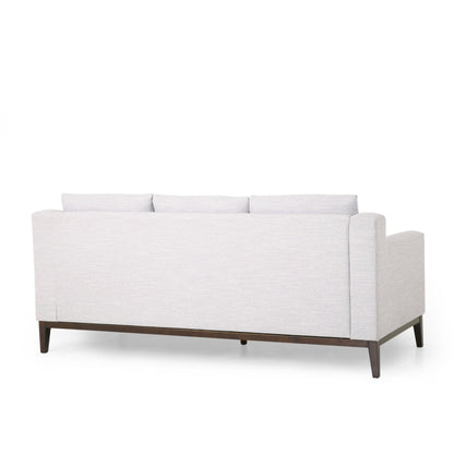 Light Grey Modern 80 3-seater Sofa with Wood Legs and Matching Pillows for Living Room
