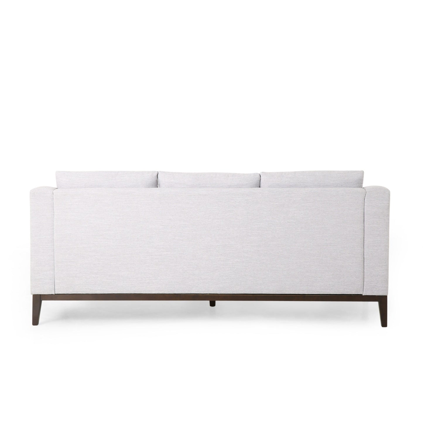 Light Grey Modern 80 3-seater Sofa with Wood Legs and Matching Pillows for Living Room