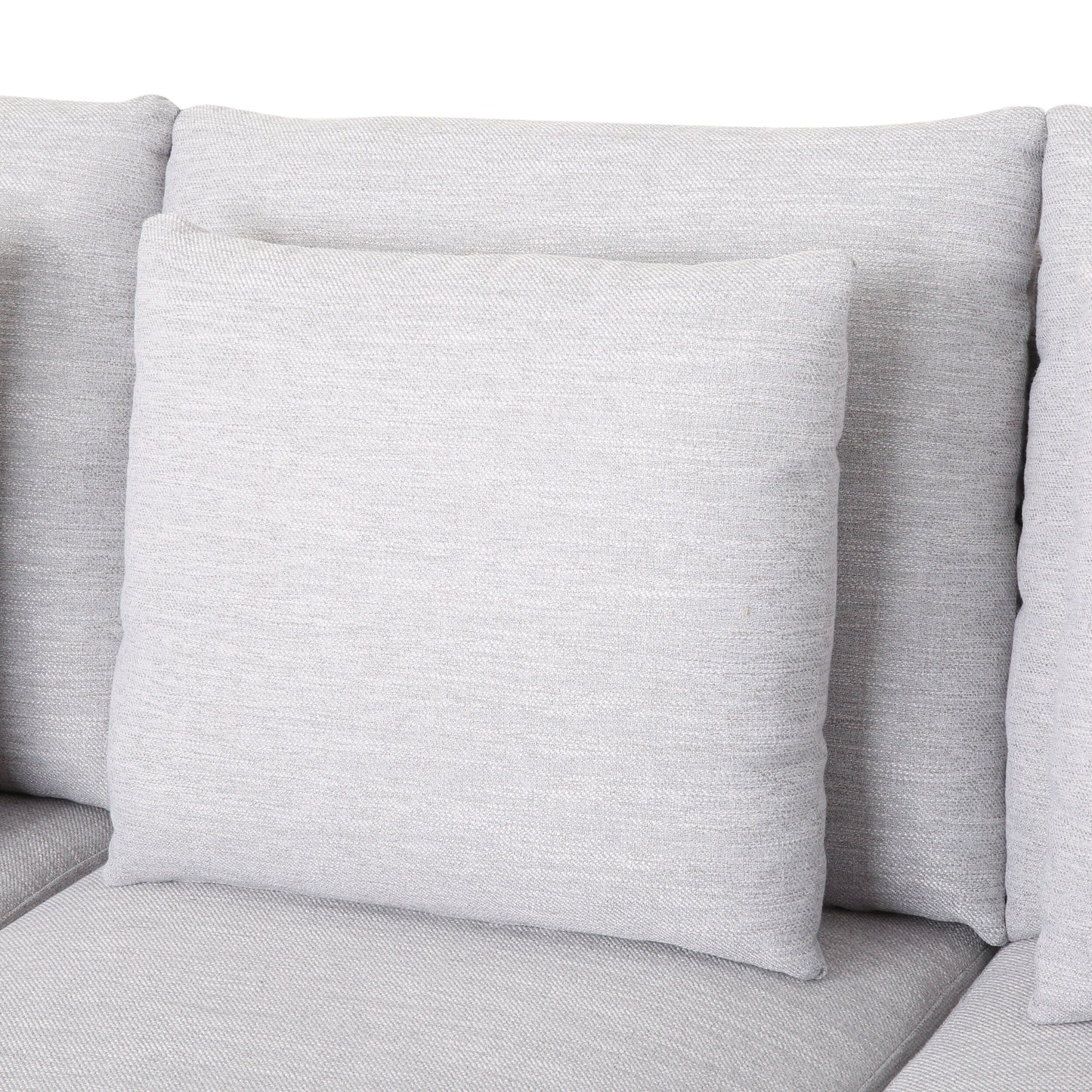Light Grey Modern 80 3-seater Sofa with Wood Legs and Matching Pillows for Living Room