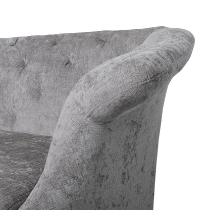 Light Grey Velvet Loveseat Flared Arms Tufted Sofa with Deep Seat
